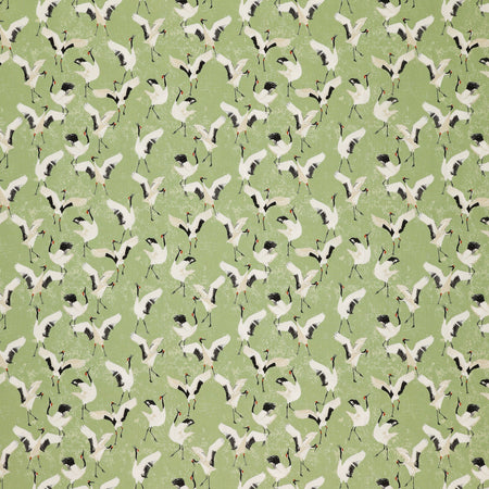 Soar Fabric Collection - Dancing Cranes Jade