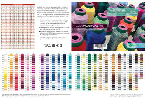 Isacord Printed Thread Chart Small Pocket Size