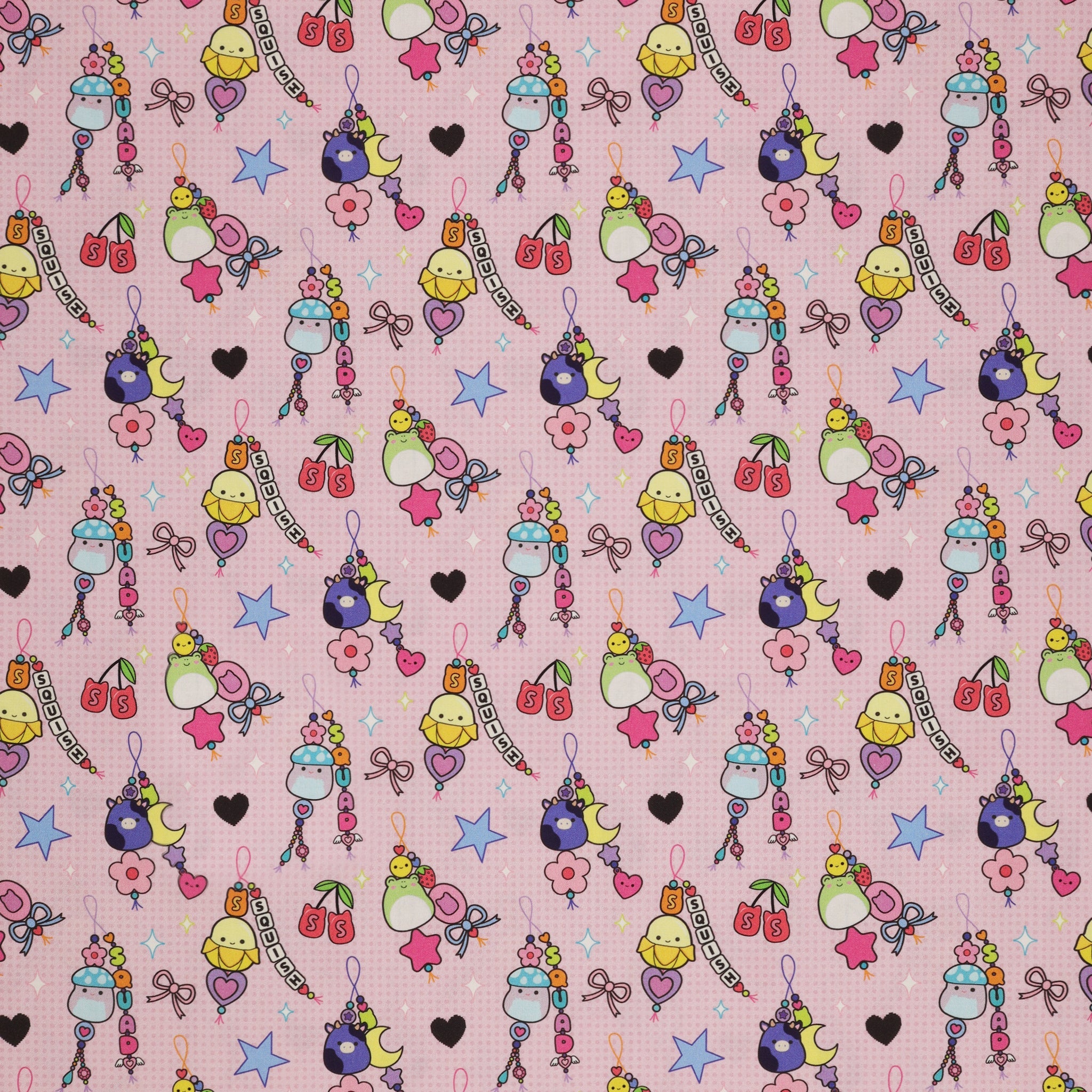 Squishmallows Joyful Fabric Collection - Charms Pink