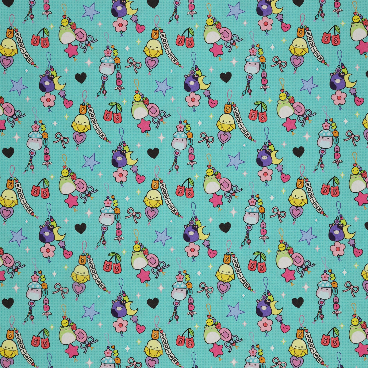 Squishmallows Joyful Fabric Collection - Charms Turquoise