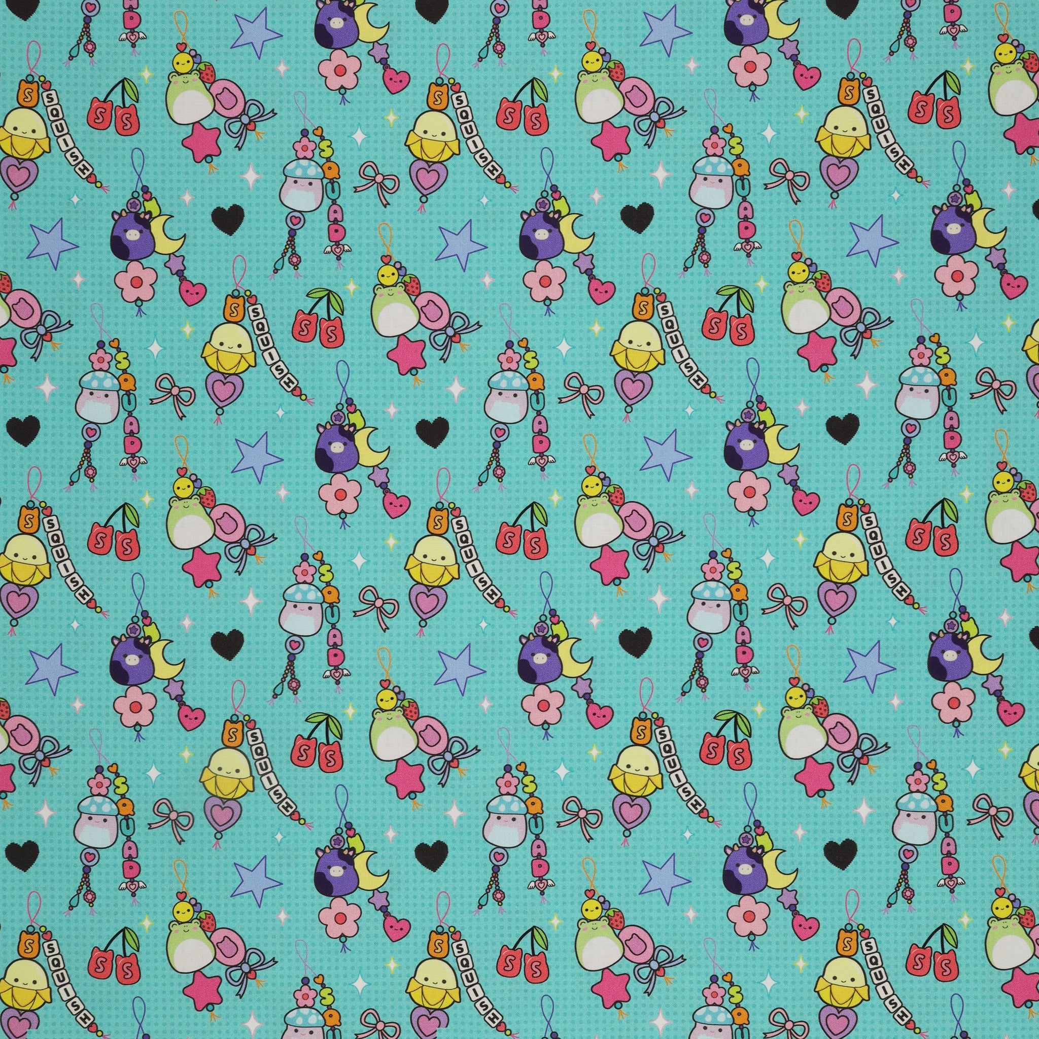 Squishmallows Joyful Fabric Collection - Charms Turquoise
