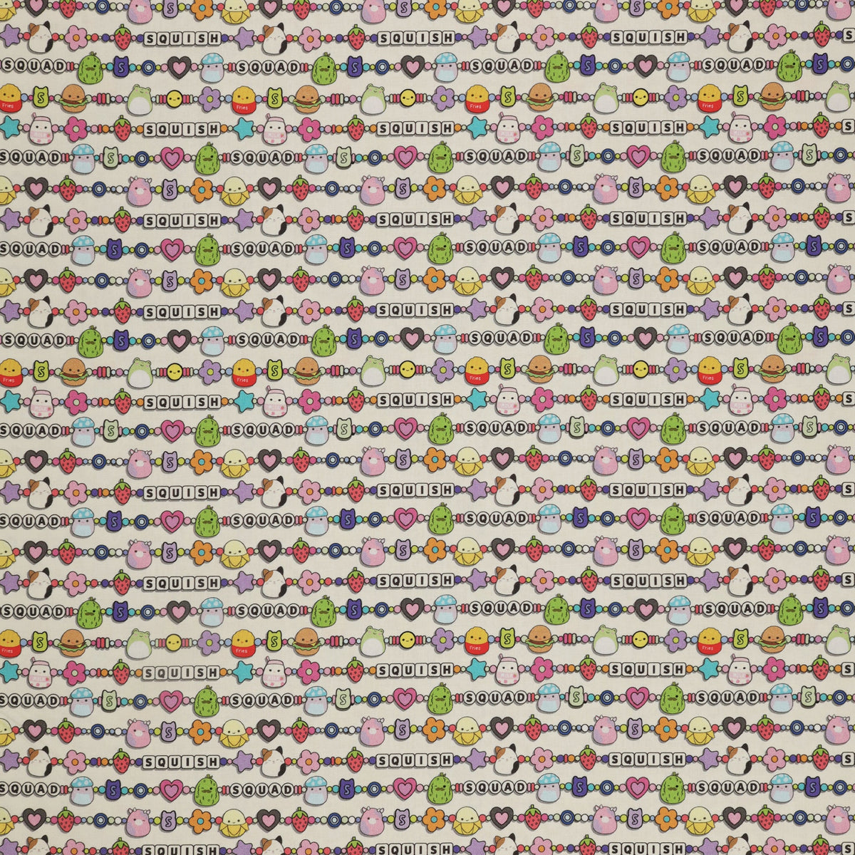 Squishmallows Joyful Fabric Collection - Braceletes White