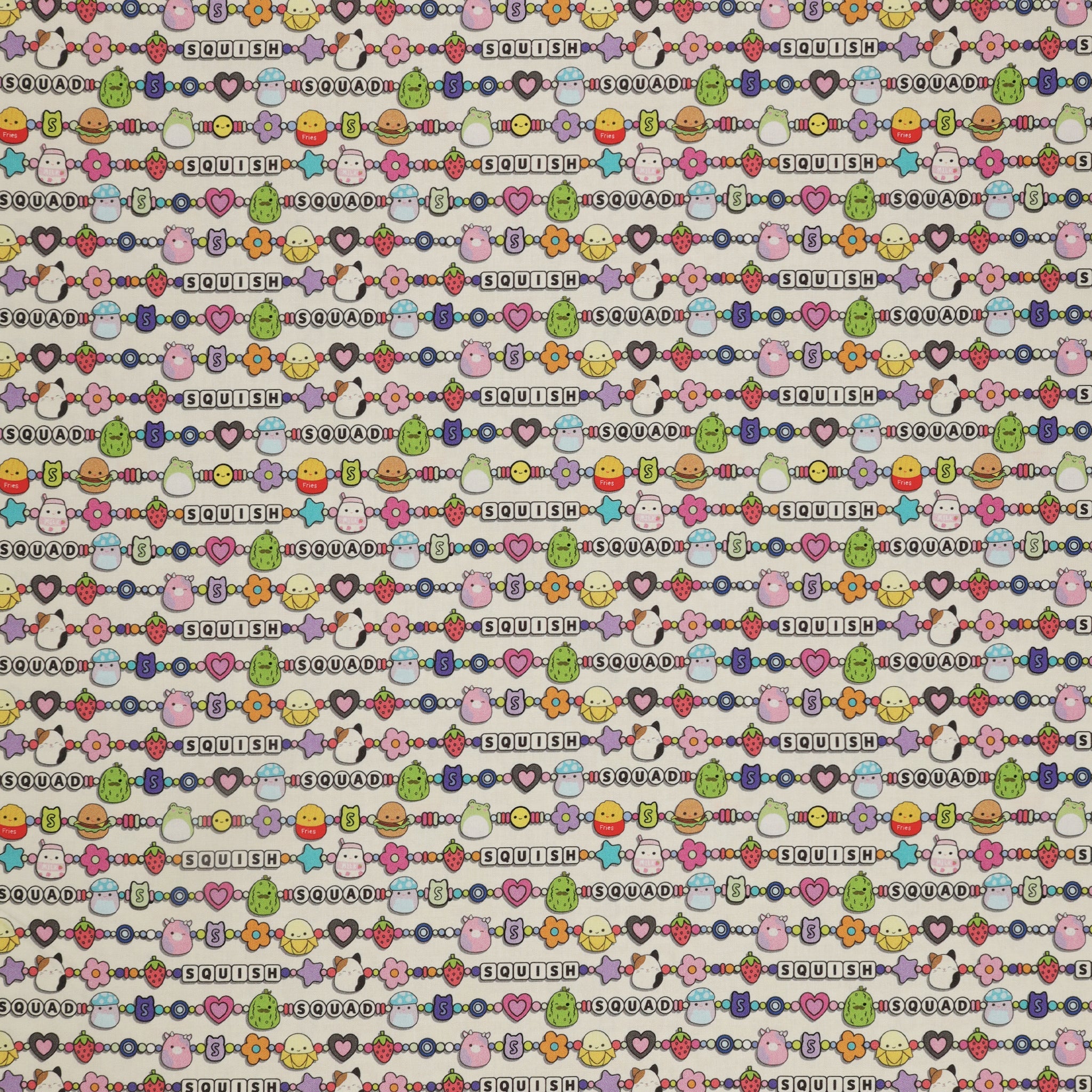 Squishmallows Joyful Fabric Collection - Braceletes White