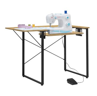 Dart Sewing Table with Folding Top Graphite/Ashwood