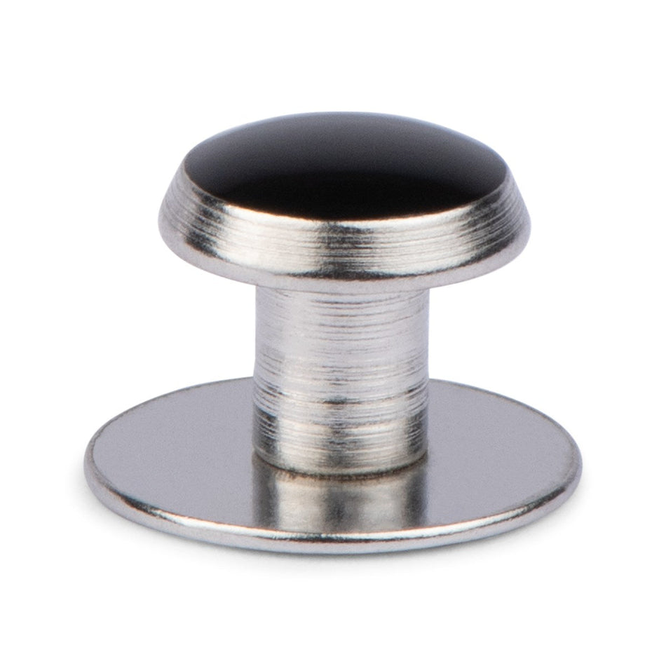 Metal Studs - 144/Pack - Silver W/ Black Stones