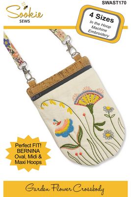 Sookie Sews Garden Flower Crossbody Zipper Bag In the Hoop