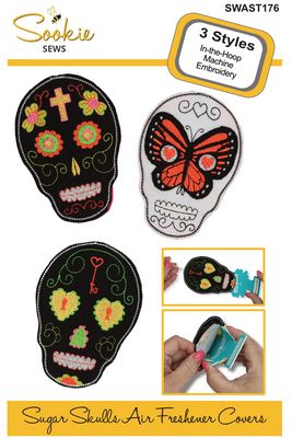 Sookie Sews Sugar Skulls Air Freshener Cover In-the-Hoop