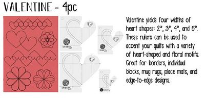 Sariditty Valentine 4pc Ruler Set-High Shank 4.5mm