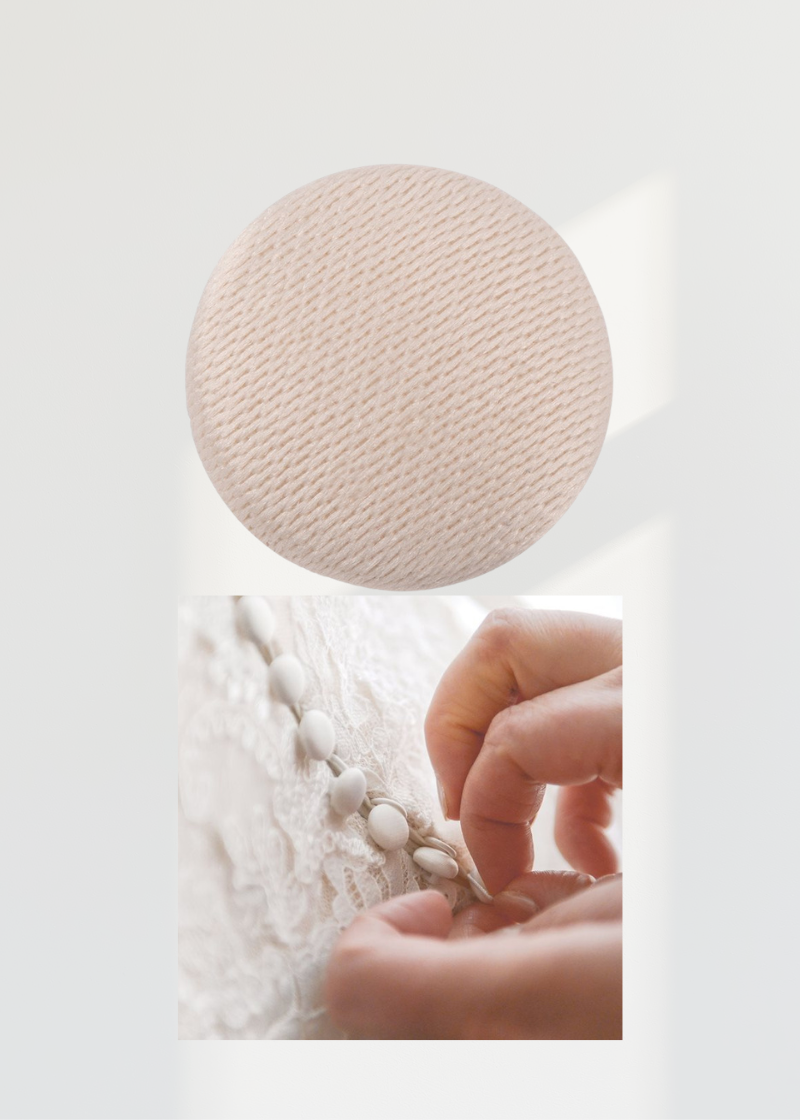 Satin Bridal Buttons – Metal or Canvas Shank – White & Ivory