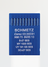 Schmetz Ball Point Industrial Machine Needles - B-27 SES, MY 1023 SES, UY 191 GS SES, DCx27 SES - 10/Pack