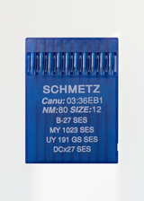 Schmetz Ball Point Industrial Machine Needles - B-27 SES, MY 1023 SES, UY 191 GS SES, DCx27 SES - 10/Pack