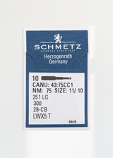 Schmetz Long Regular Point Industrial Machine Needles - 251 LG, 300, 29-CB, LWx5 T - 10/Pack