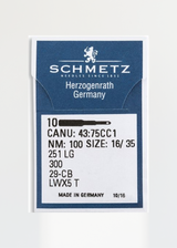Schmetz Long Regular Point Industrial Machine Needles - 251 LG, 300, 29-CB, LWx5 T - 10/Pack