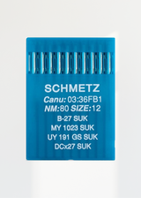 Schmetz Medium Ball Point Serger Overlock Industrial Machine Needles - B-27 SUK, MY 1023 SUK, UY 191 GS SUK, DCx27 SUK - 10/Pack