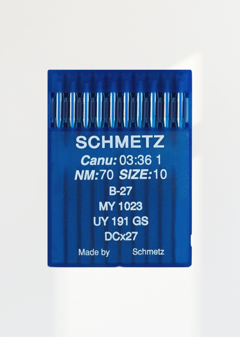 Schmetz Regular Point Industrial Machine Needles - B-27, MY 1023, UY 191 GS, DCx27 - 10/Pack