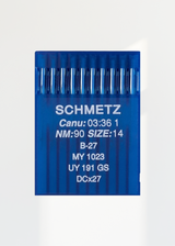 Schmetz Regular Point Industrial Machine Needles - B-27, MY 1023, UY 191 GS, DCx27 - 10/Pack