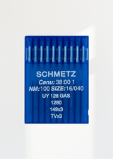 Schmetz Regular Point Straight Stitch Industrial Machine Needles - UY128GAS, 1280, 149x3, TVx3 - 10/Pack