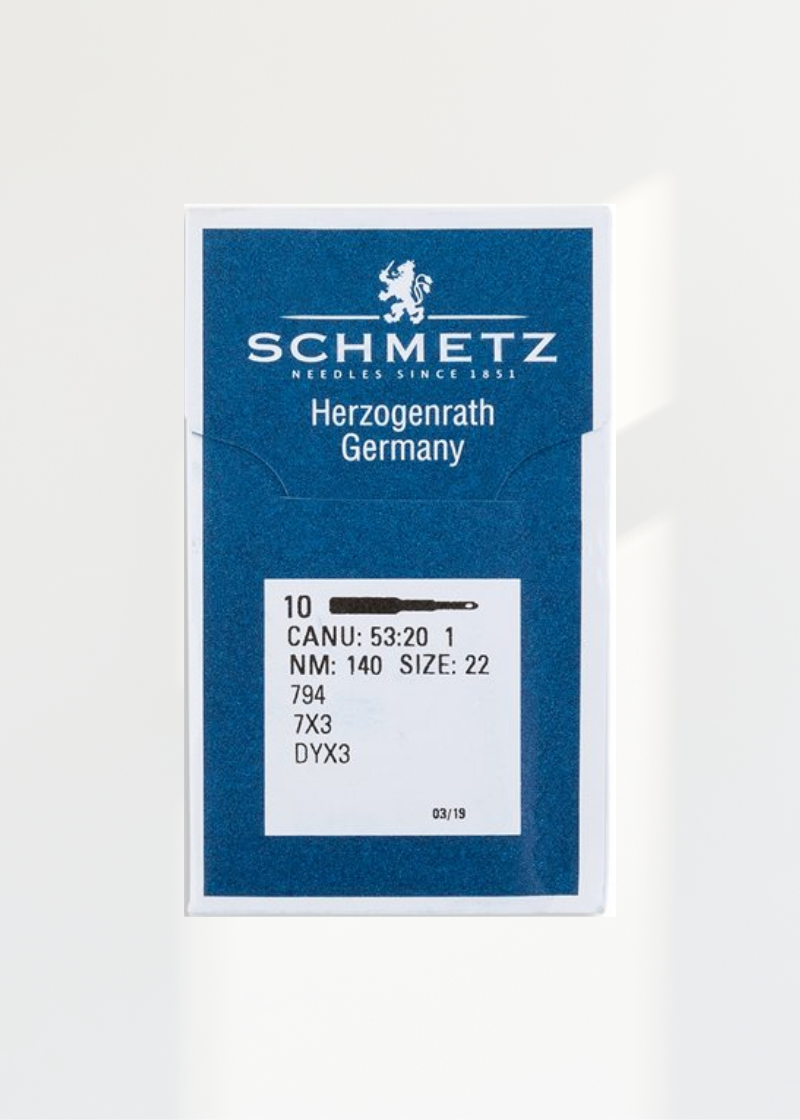 Schmetz Regular Point Straight Stitch Industrial Machine Needles - 794, 7x3, DYx3 - 10/Pack