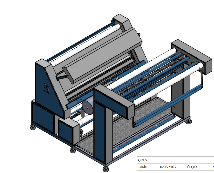 Open Width  Knited Fabric Inspection Machine Working Width: 2400 mm- Roll Diameter: 500 mm - Empenzo Automated Sewing Systems