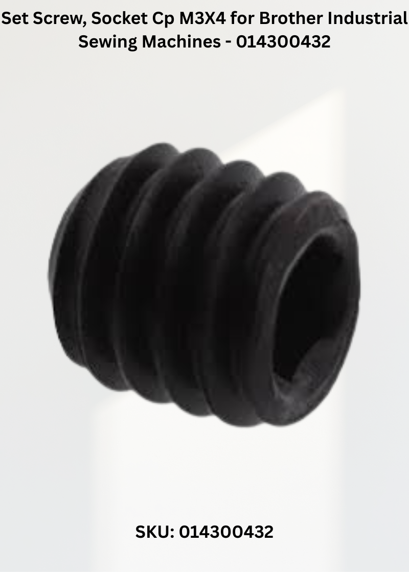 Set Screw, Socket Cp M3X4 for Brother Industrial Sewing Machines - 014300432
