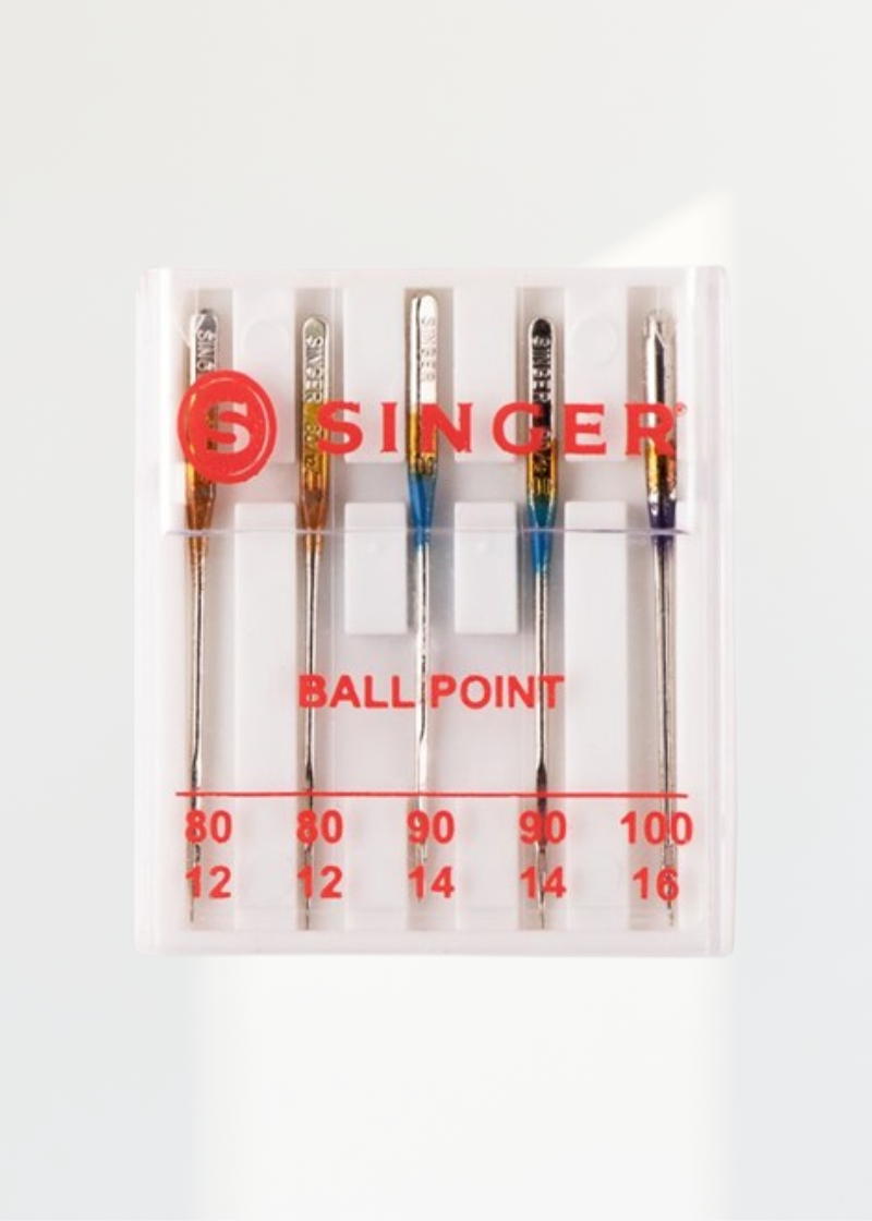Singer Assorted Ball Point Home Machine Needles - 80/12, 90/14, 100/16 - 5/Pack