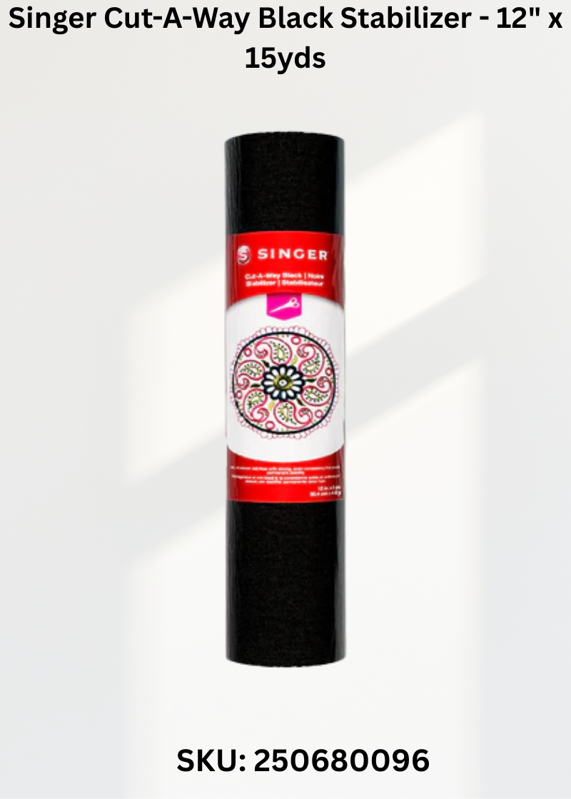 Singer Cut-A-Way Black Stabilizer - 12" x 15yds