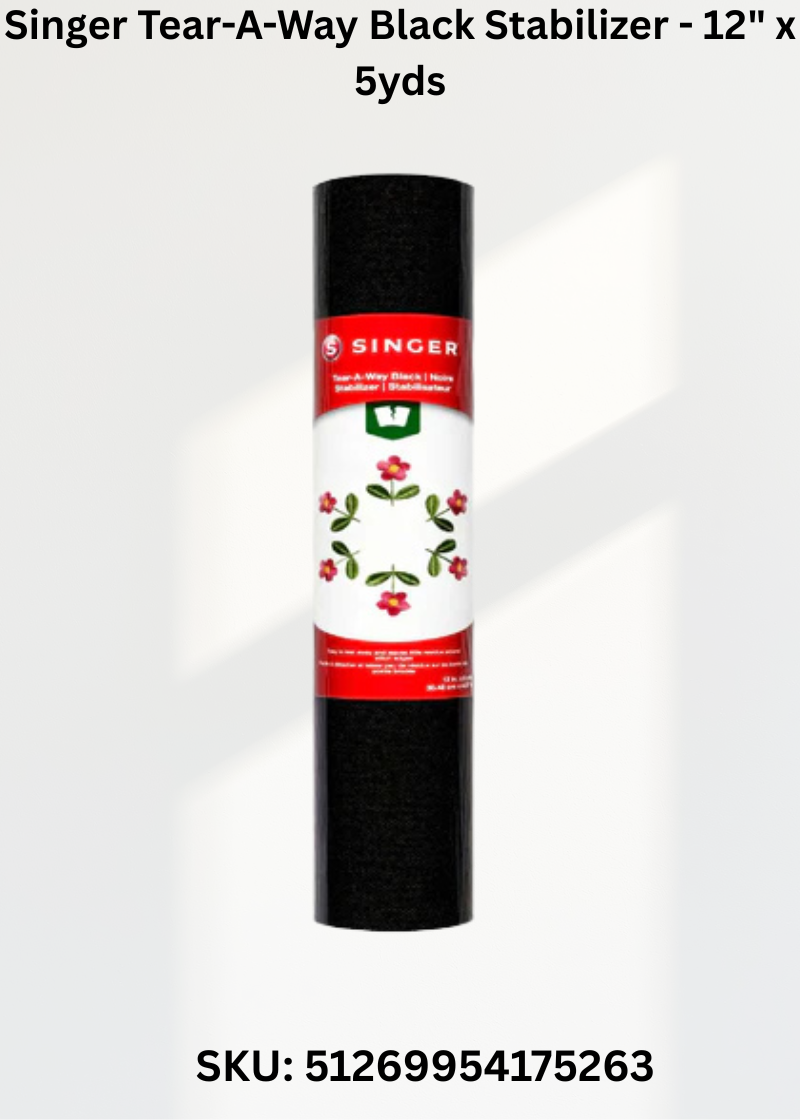 Singer Tear-A-Way Black Stabilizer - 12" x 5yds