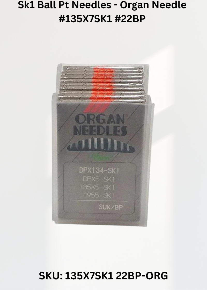 Sk1 Ball Pt Needles - Organ Needle #135X7SK1 #22BP