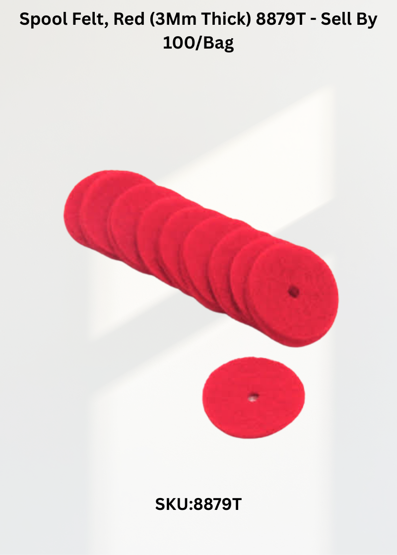 Spool Felt, Red (3Mm Thick) 8879T - Sell By 100/Bag