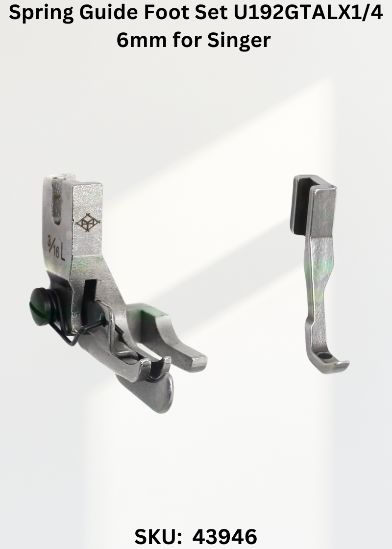 Spring Guide Foot Set U192GTALX1/4 6mm for Singer 31, 331K Sewing Machine