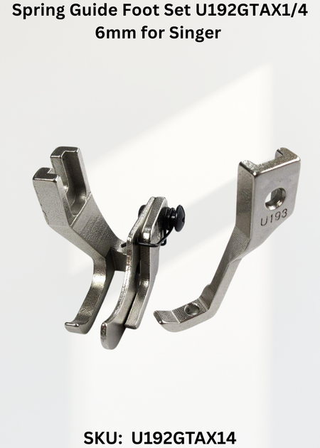 Spring Guide Foot Set U192GTAX1/4 6mm for Singer 31, 331K Sewing Machine