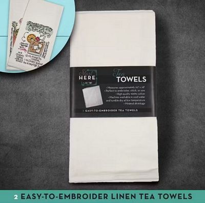 OESD Tea Towel White 20inx28in 2/pk