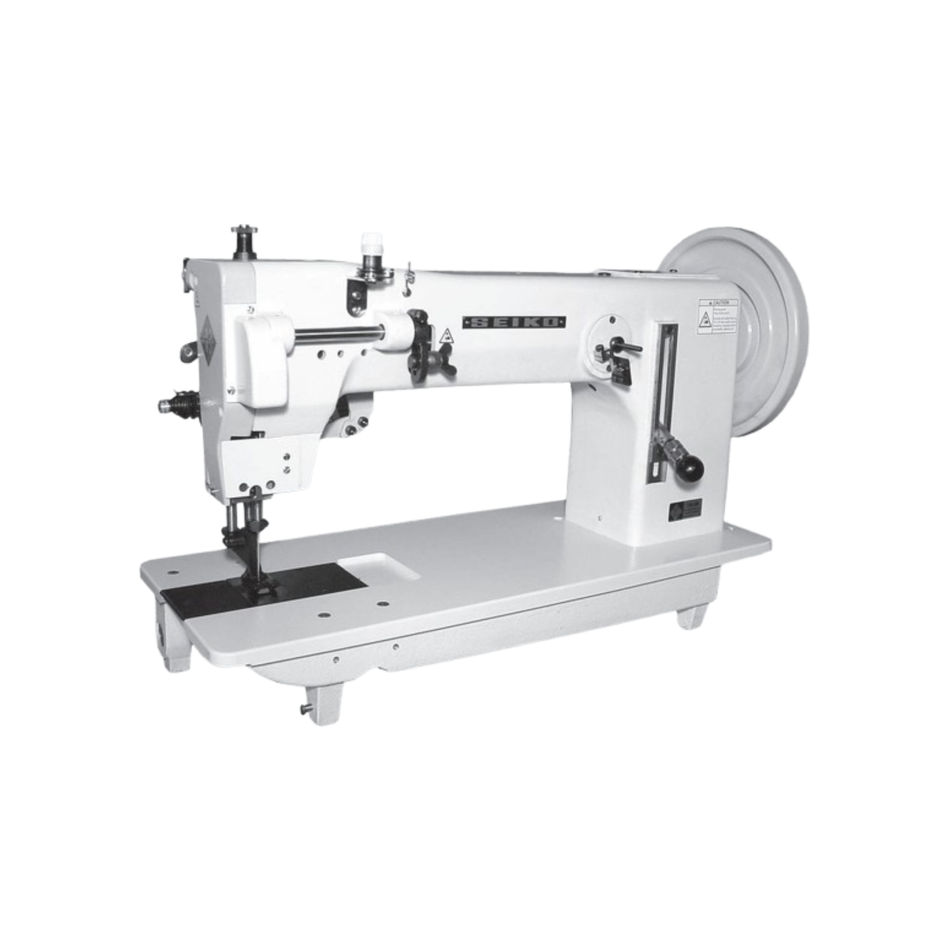 Seiko TH Series Flat Bed - Single Needle, Extra Heavy Duty, Large Oscillating Shuttle Hook, Compound Feed And Walking Foot, Reverse Stitch, Long Arm, Flat Bed, Lockstitch Sewing Machine
