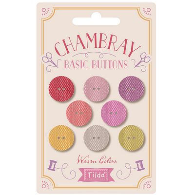 Tilda- Chambray Buttons Warm Colors 16mm 8pc