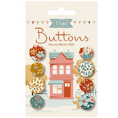 Tilda Village Life Buttons Autumn 4 pcs 0.55 in ( 14 mm)