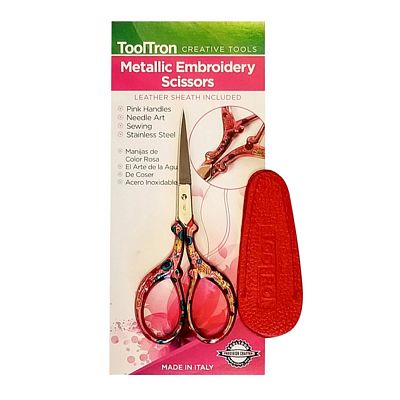 Tooltron Industries Metallic Embroidery Scissors 3-1/2in Red