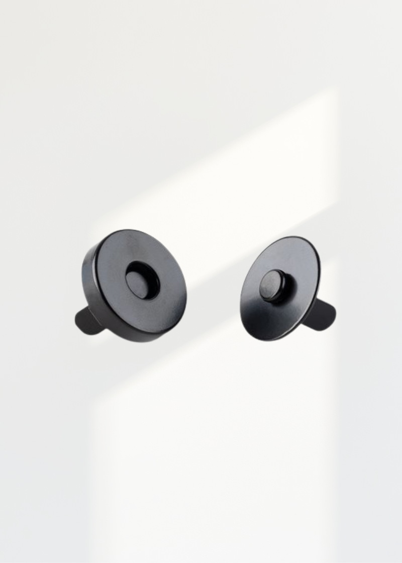 Thick Round Magnetic Snaps Bag Hardware - 1/2" - 2 Sets/Pack - Matte Black