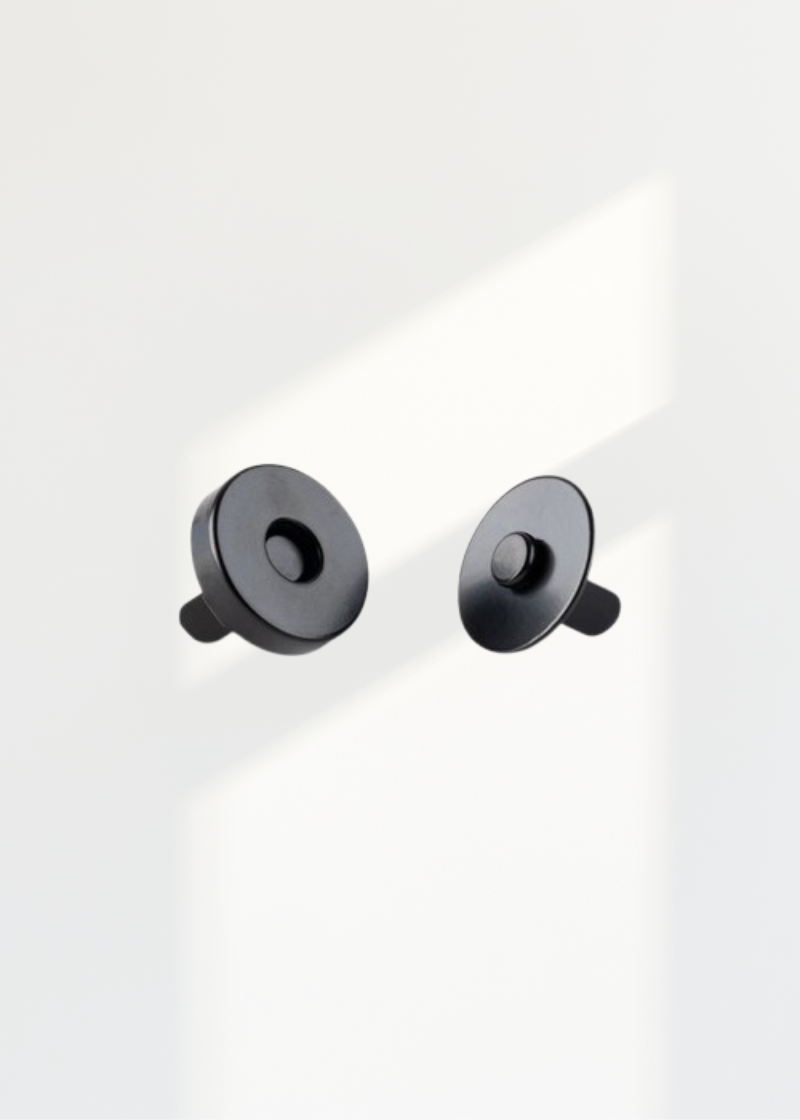 Thick Round Magnetic Snaps Bag Hardware - 1/2" - Matte Black