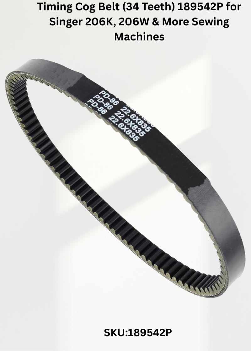 Timing Cog Belt (34 Teeth) 189542P for Singer 206K, 206W & More Sewing Machines