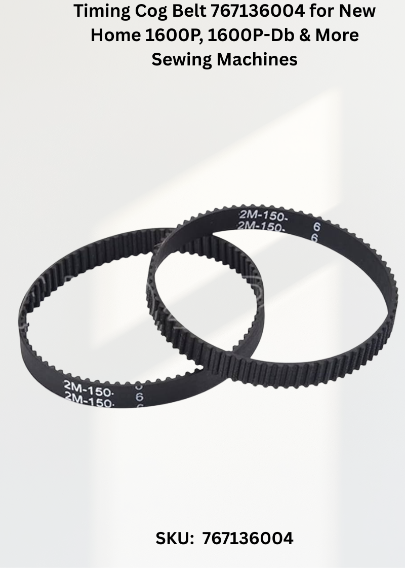 Timing Cog Belt 767136004 for New Home 1600P, 1600P-Db & More Sewing Machines