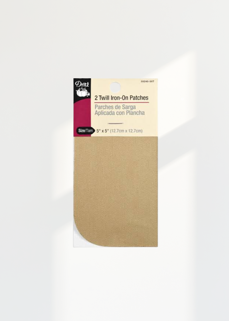 Twill Iron-On Patches, Khaki ( D55240-58 — Size: 5" X 5"