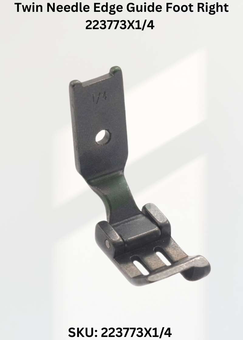 Twin Needle Edge Guide Foot Right 223773X1/4 for Industrial Sewing Machines