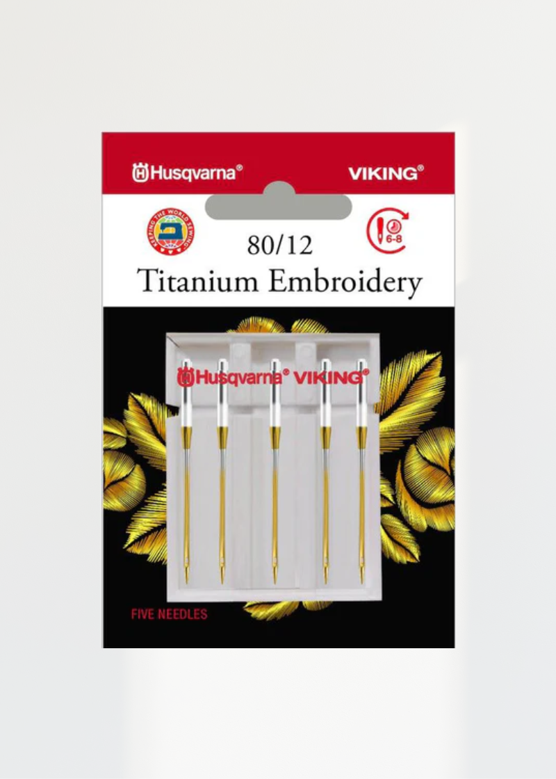 Viking Titanium Embroidery Sewing Machine Needles, 5-Pack 130/705H
