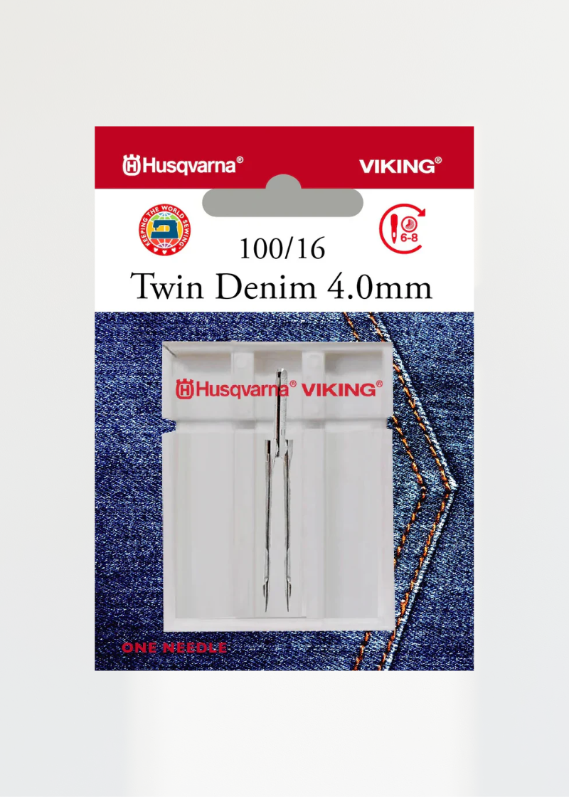 Viking Twin Denim Sewing Machine Needle, 4.0mm Size 100/16