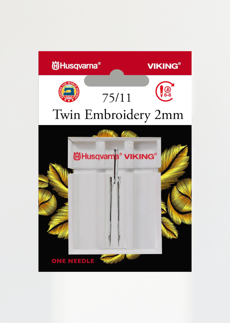 Viking Twin Embroidery Sewing Machine Needle, 2.0mm Size 75/11