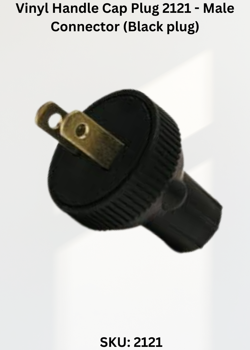 Vinyl Handle Cap Plug 2121 - Male Connector (Black plug)