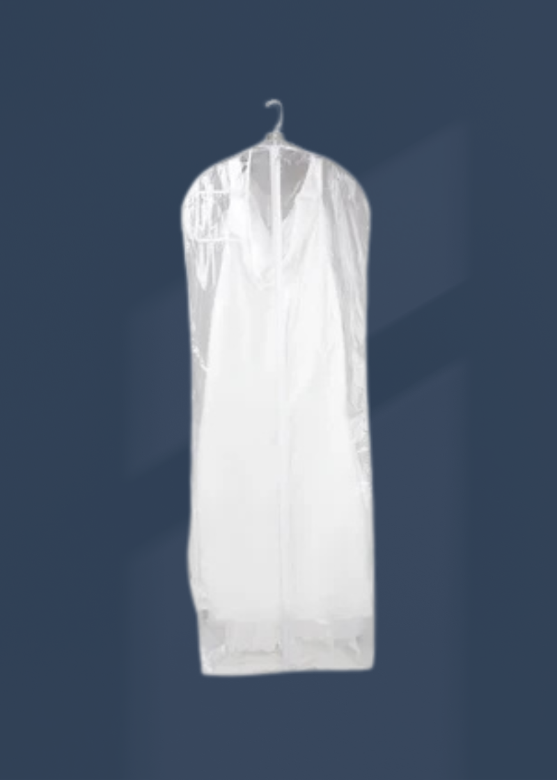 Vinyl Wedding Dress Garment Bag W/ 12" Gusset - 5.5 mil. - 36" x 72" - 12/Pack - Clear