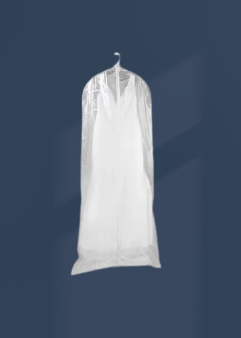Vinyl Wedding Dress Garment Bag W/O Gusset - 3.2 mil. - 24" x 72" - 12/Pack - White