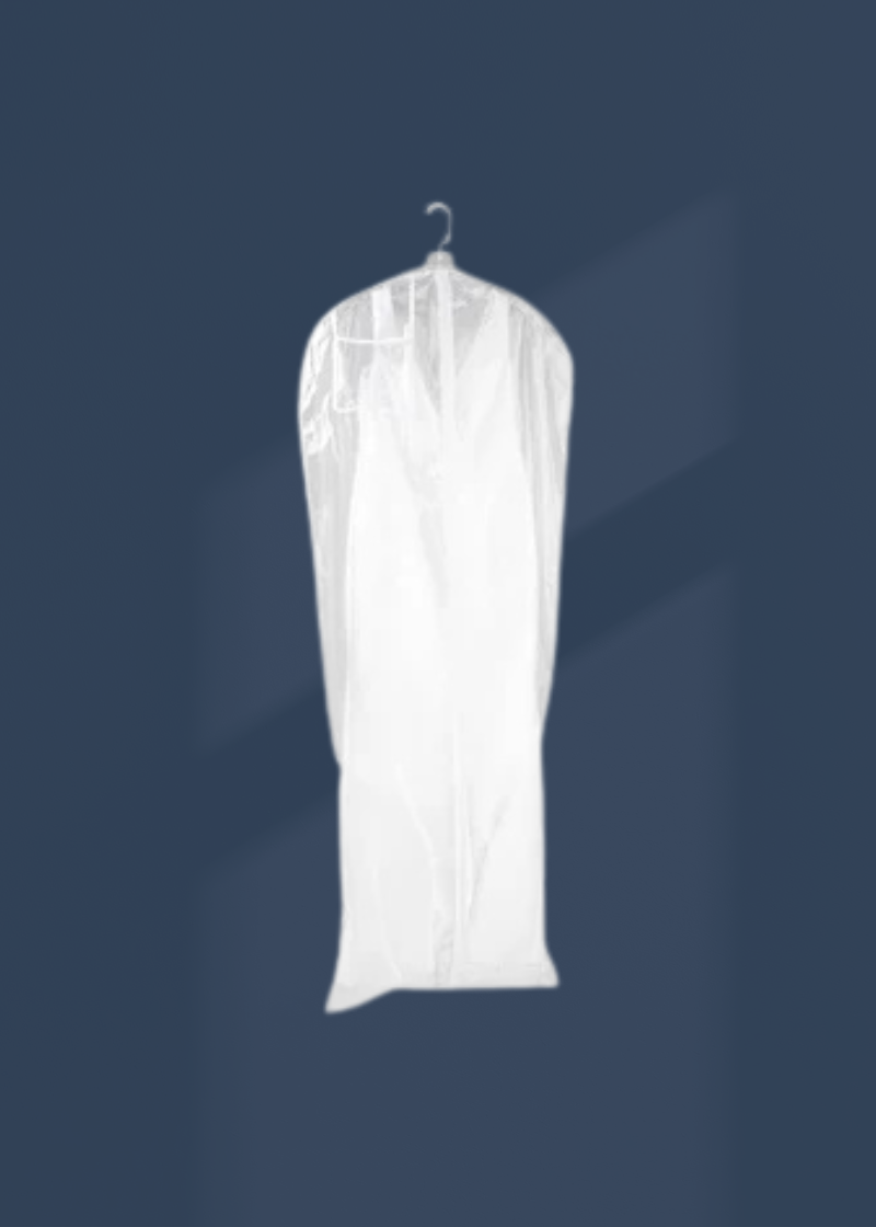Vinyl Wedding Dress Garment Bag W/O Gusset - 3.2 mil. - 36" x 72" - 12/Pack - White