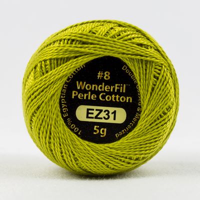 WonderFil Eleganza Solid #8, 5g ball, 5/box, Cal-a-Treuse